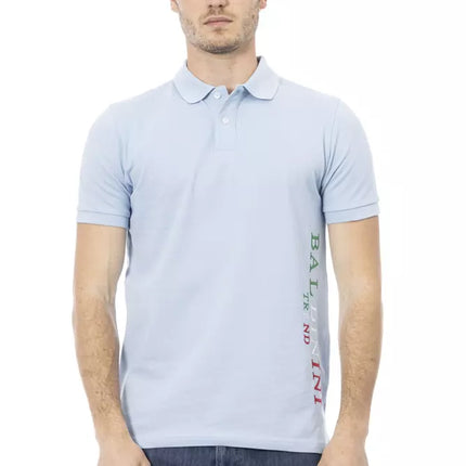 Polo brodé bleu clair chic