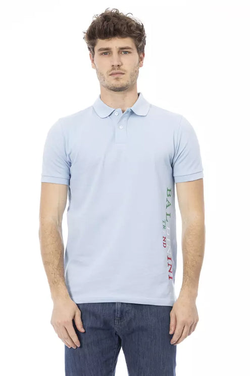 Polo brodé bleu clair chic