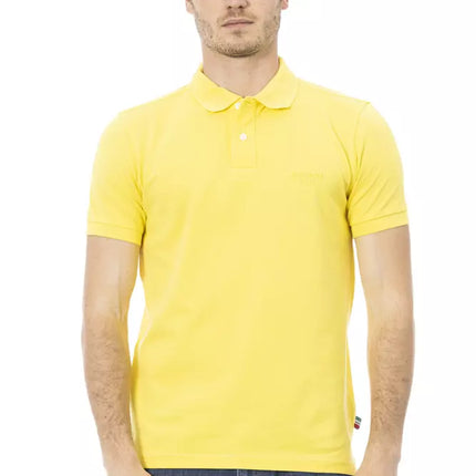 Polo en coton jaune du soleil avec broderie chic