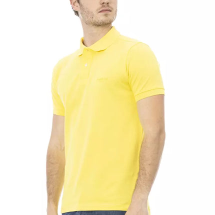 Polo en coton jaune du soleil avec broderie chic