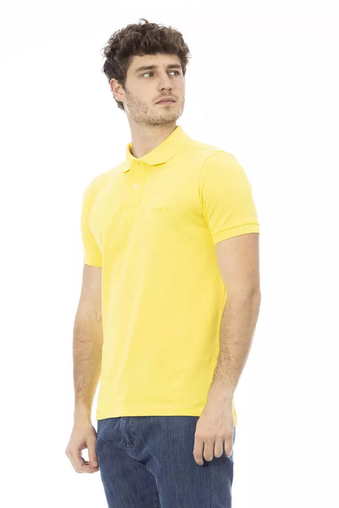 Polo en coton jaune du soleil avec broderie chic