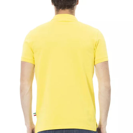 Polo en coton jaune du soleil avec broderie chic