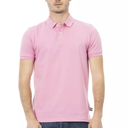 Polo en coton rose chic avec broderie élégante