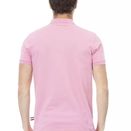 Polo en coton rose chic avec broderie élégante