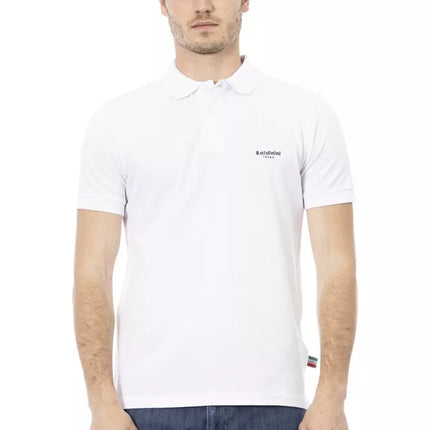 Polo en coton blanc chic avec broderie élégante