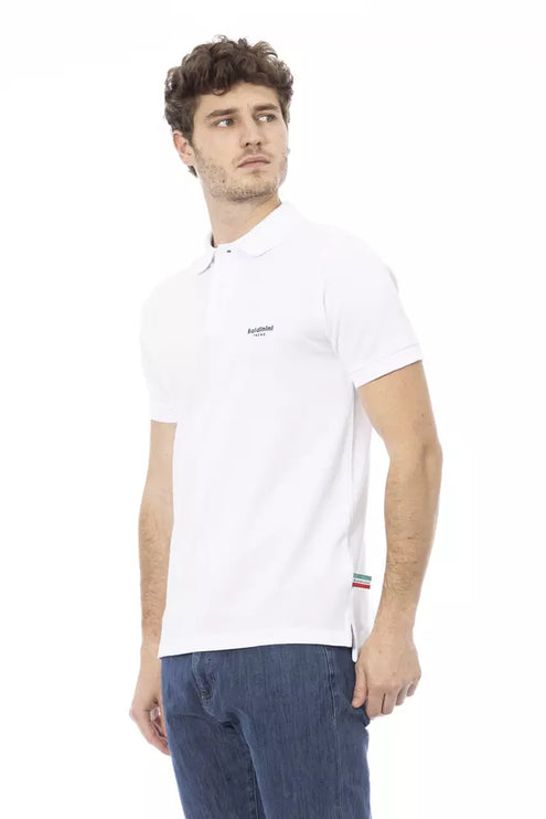 Polo en coton blanc chic avec broderie élégante