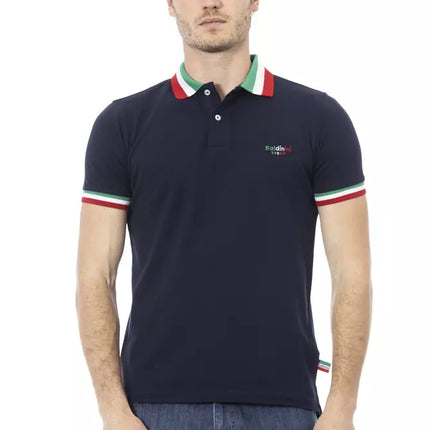 Polo en coton à collier tricolore