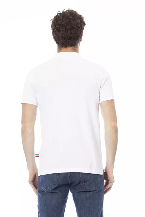 Polo en coton blanc chic avec broderie élégante