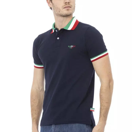 Polo en coton à collier tricolore