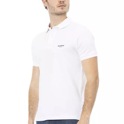 Polo blanc brodé blanc avec manches courtes