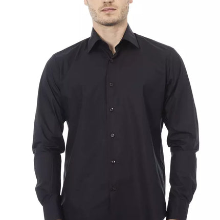 Elegant zwart Italiaans kraag shirt