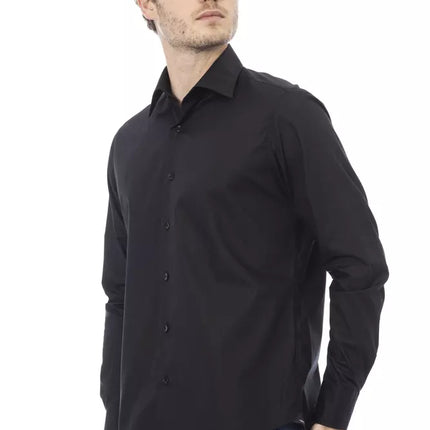 Elegant zwart Italiaans kraag shirt