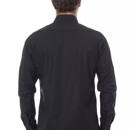 Elegant zwart Italiaans kraag shirt