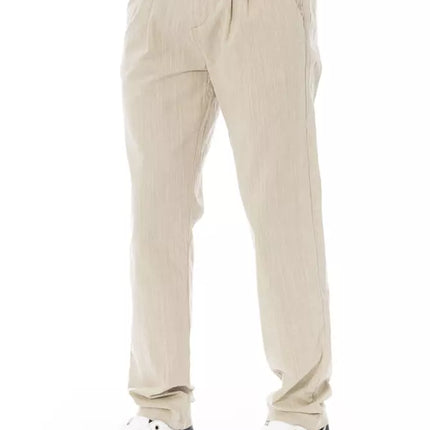 Pantalon chino en coton beige élégant