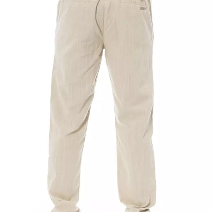 Pantalon chino en coton beige élégant