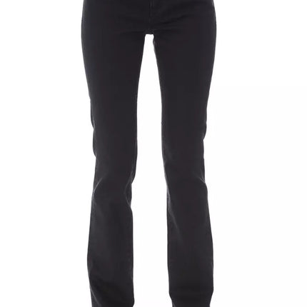 Elegantes jeans estiramientos de algodón negro