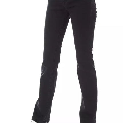 Elegantes jeans estiramientos de algodón negro