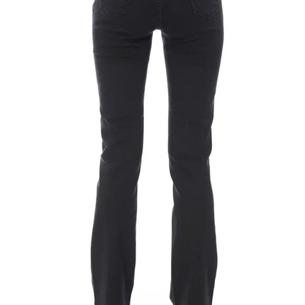 Elegantes jeans estiramientos de algodón negro