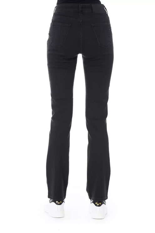 Elegantes jeans estiramientos de algodón negro