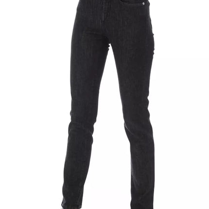 Chic tricolor acent jeans negros