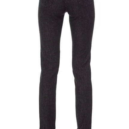 Chic tricolor acent jeans negros