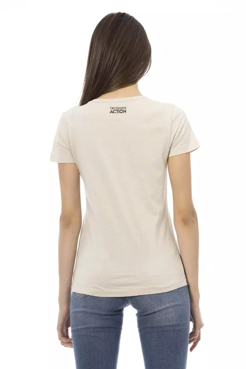 BEIGE Cotton Blend Casual T -tee