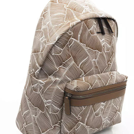 Elegante mochila de piel con bolsillo frontal