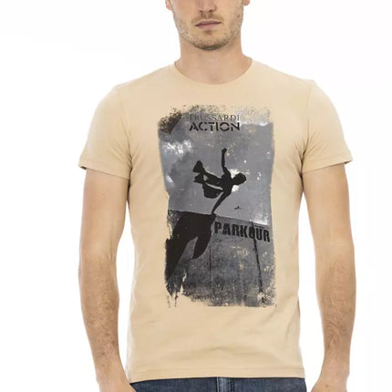 T-shirt rond Beige élégant avec imprimé chic