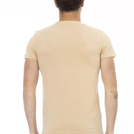 T-shirt rond Beige élégant avec imprimé chic