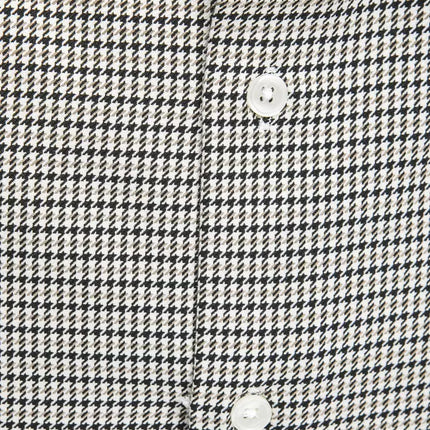 Camisa de algodón de cuello delgado de color beige