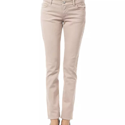 Beige Cotton Women Pant