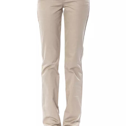 Elegantes pantalones de algodón beige