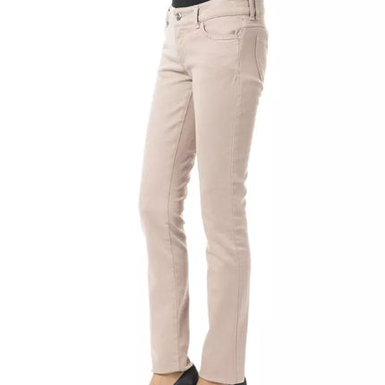 Beige Cotton Women Pant