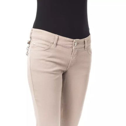 Beige Cotton Women Pant