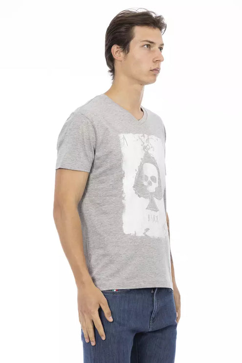 "Gray Cotton Men T-Shirt"