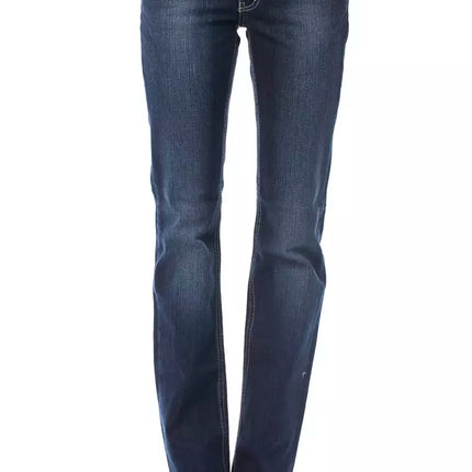 Chic Regular Fit Blue Jeans con detalle del logotipo