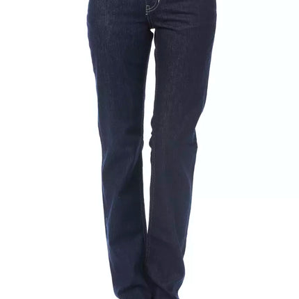 Jeans de lujo elegante azul de ajuste regular