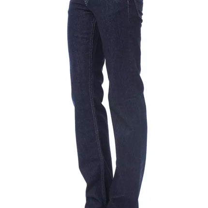 Jeans de lujo elegante azul de ajuste regular