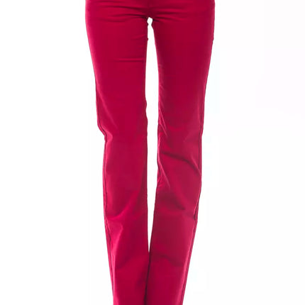 Pantalones de ajuste regulares rojos deslumbrantes con detalles elegantes