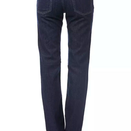 Jeans de lujo elegante azul de ajuste regular