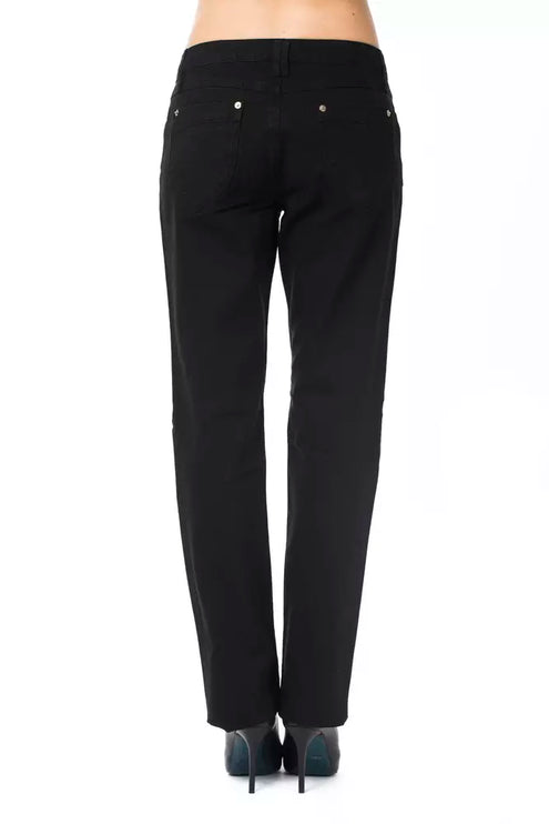 Pantalones de mezcla de algodón negro elegante para fiebre y fiebre