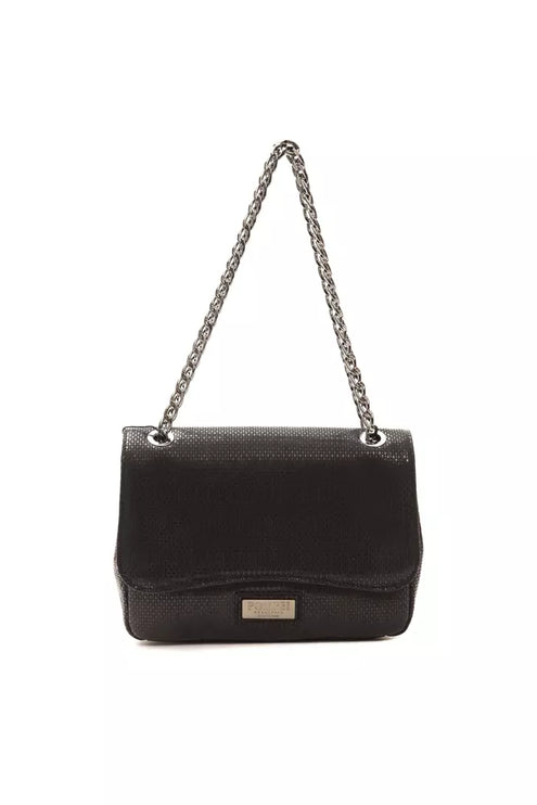 Elegante bolso crossbody de piel negra