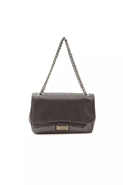 Elegante bolso crossbody de piel gris