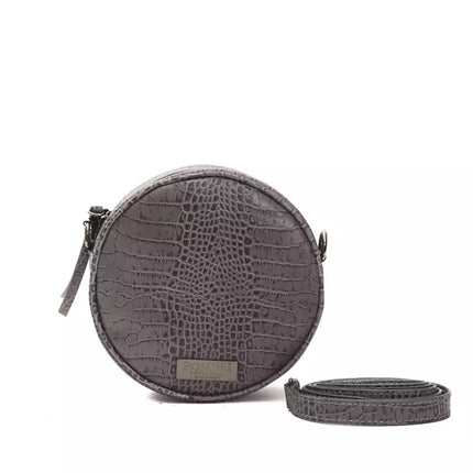 Gray Leather Women Crossbody Bag