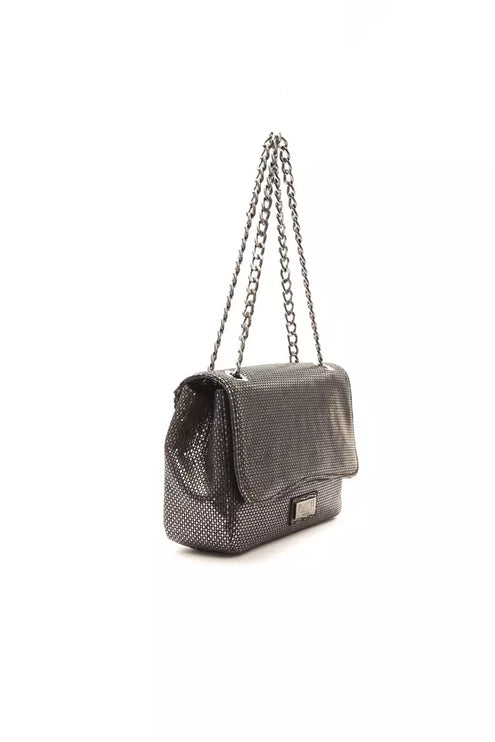 Elegante bolso crossbody de piel gris