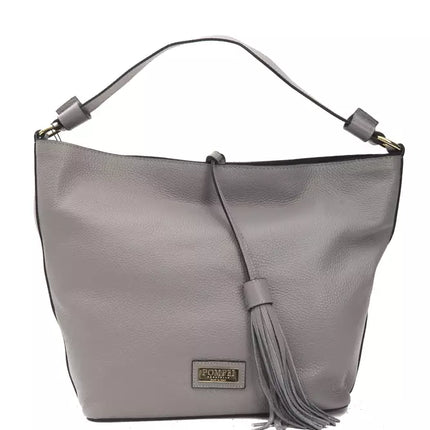 Sac à bandoulière en cuir gris gris - sangle réglable