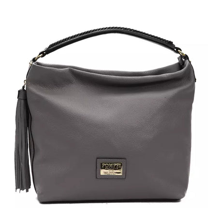 Sac d'épaule en cuir gris chic