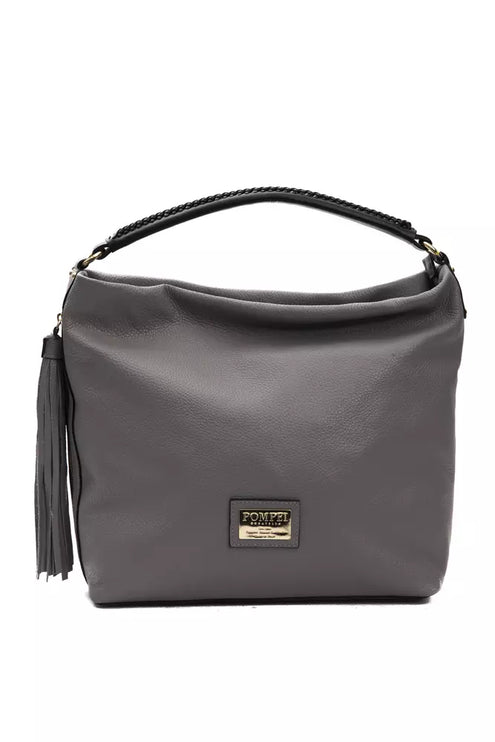 Sac d'épaule en cuir gris chic