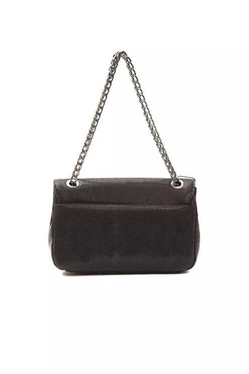 Elegante bolso crossbody de piel negra