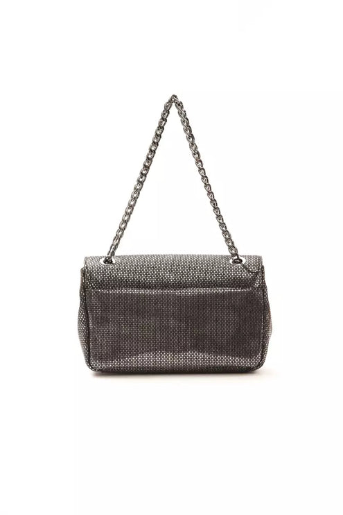 Elegante bolso crossbody de piel gris